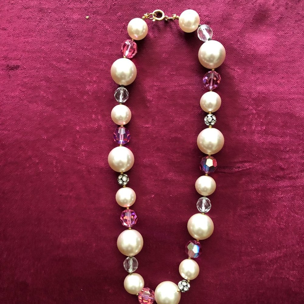 Multicolor Pearl, Glass & Stone Necklace